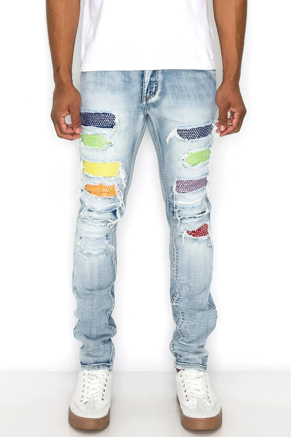 Multi Color Diamond Denim Jeans 1 Multi Color Diamond Denim Jeans