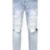 Men's Paint Splatter Knee Blowout Distressed Denim Jeans