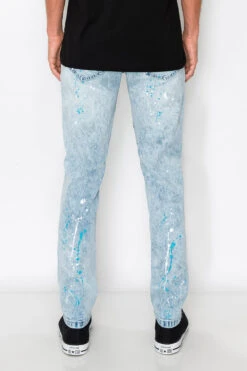 Stacked Paint Splatter Biker Jeans -Victorious DL1418 IND 4