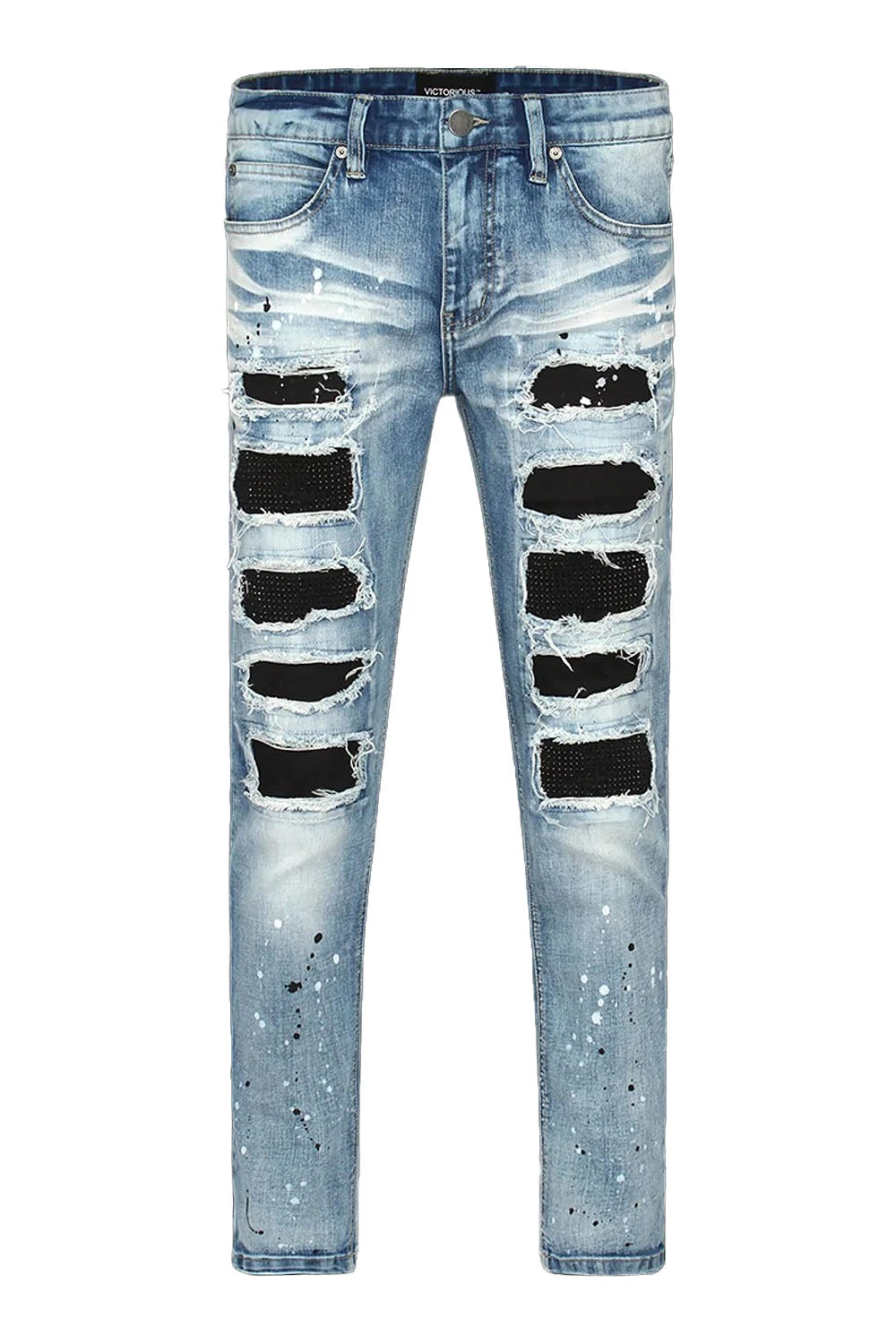 Paint Splatter Rhinestone Denim Jeans 1 Paint Splatter Rhinestone Denim Jeans
