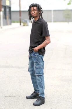 Utility Cargo Multi Pockets Denim Jeans -Victorious DL1443 DKI 6