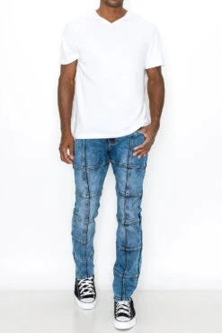 Men's Cut & Sew Blocked Denim Jeans -Victorious DL1446 IND 4