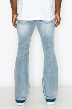 Men's Essential Distressed Light Washed Flared Denim Jeans -Victorious DL1450 IND 4