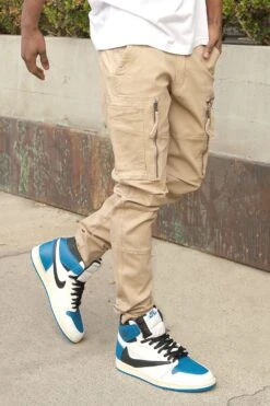 Men's Essential Utility Cargo Jogger Pants -Victorious DL1454 KHK 3