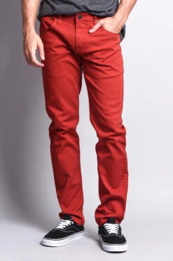 Men's Essential Skinny Fit Colored Jeans (Burnt Orange) -Victorious DL937 BOR 1