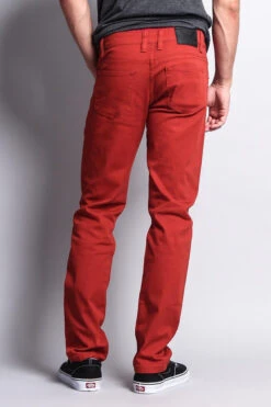 Men's Essential Skinny Fit Colored Jeans (Burnt Orange) -Victorious DL937 BOR 3