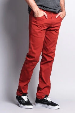 Men's Essential Skinny Fit Colored Jeans (Burnt Orange) -Victorious DL937 BOR 5