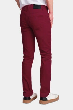 Men's Essential Skinny Fit Colored Jeans (Burgundy) -Victorious DL937 BRG 3