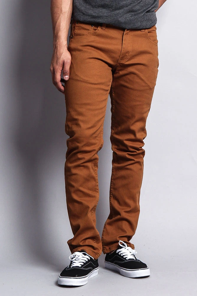 Men's Essential Skinny Fit Colored Jeans (Dark Wheat) 7 Men's Essential Skinny Fit Colored Jeans (Dark Wheat) - Image 7
