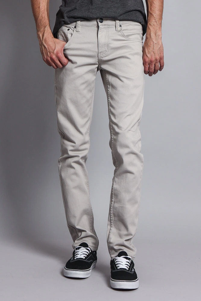 Men's Essential Skinny Fit Colored Jeans (Grey) 4 Men's Essential Skinny Fit Colored Jeans (Grey) - Image 4