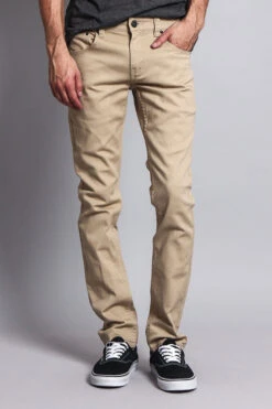 Men's Essential Skinny Fit Colored Jeans (Khaki) -Victorious DL937 KHK 1