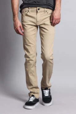 Men's Essential Skinny Fit Colored Jeans (Khaki) -Victorious DL937 KHK 5
