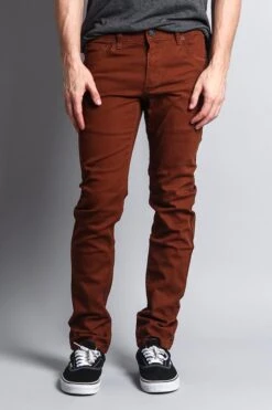 Men's Essential Skinny Fit Colored Jeans (Mocha) 11 Men's Essential Skinny Fit Colored Jeans (Mocha) -Victorious DL937 MOC 1