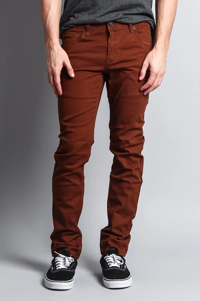 Men's Essential Skinny Fit Colored Jeans (Mocha) 4 Men's Essential Skinny Fit Colored Jeans (Mocha) - Image 4