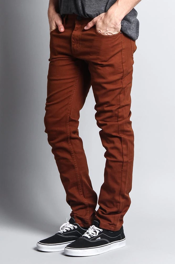 Men's Essential Skinny Fit Colored Jeans (Mocha) 5 Men's Essential Skinny Fit Colored Jeans (Mocha) - Image 5