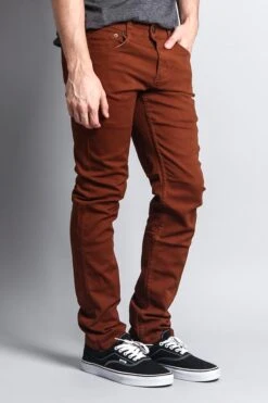 Men's Essential Skinny Fit Colored Jeans (Mocha) 14 Men's Essential Skinny Fit Colored Jeans (Mocha) -Victorious DL937 MOC 4