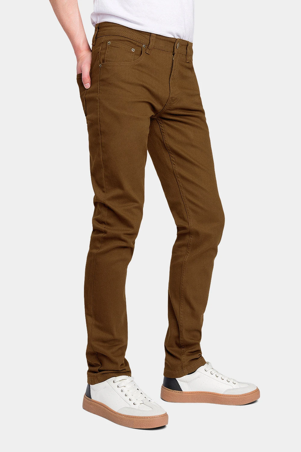 Men's Essential Skinny Fit Colored Jeans (Mocha) 2 Men's Essential Skinny Fit Colored Jeans (Mocha) - Image 2