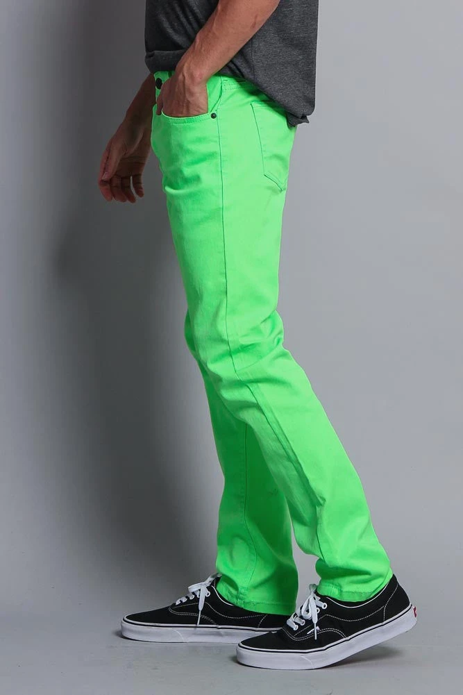 Men's Essential Skinny Fit Colored Jeans (Neon Green) 5 Men's Essential Skinny Fit Colored Jeans (Neon Green) - Image 5