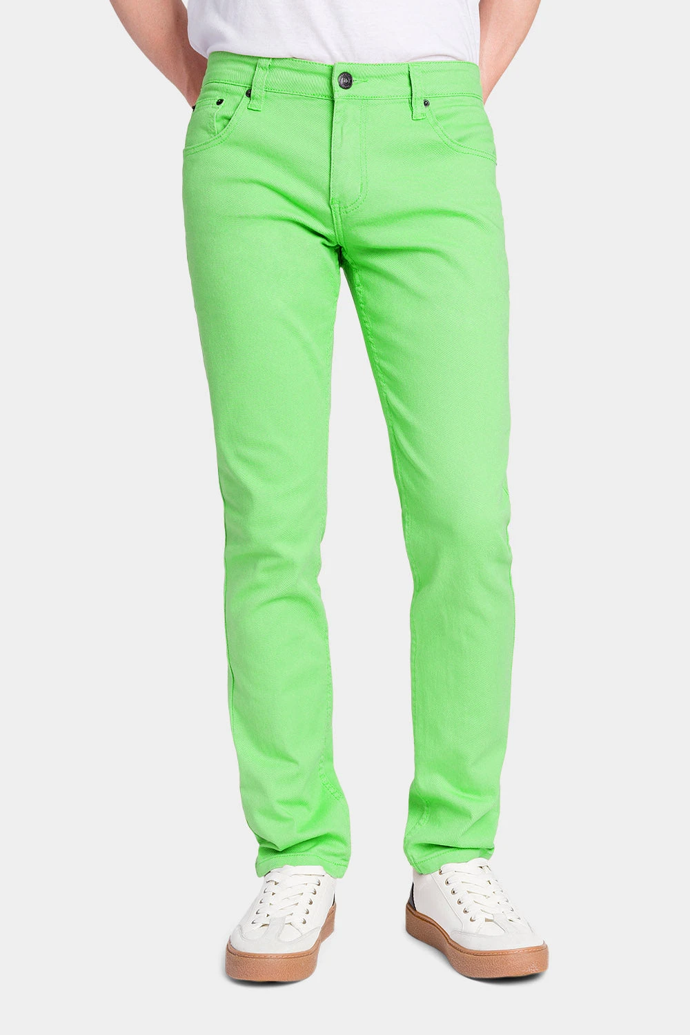 Men's Essential Skinny Fit Colored Jeans (Neon Green) 1 Men's Essential Skinny Fit Colored Jeans (Neon Green)