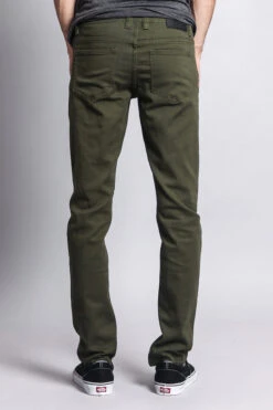 Men's Essential Skinny Fit Colored Jeans (Olive) 13 Men's Essential Skinny Fit Colored Jeans (Olive) -Victorious DL937 OLV 3