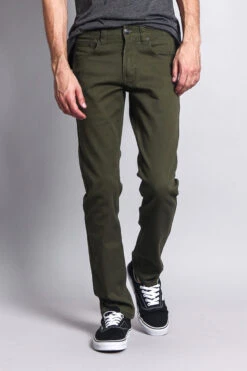 Men's Essential Skinny Fit Colored Jeans (Olive) 15 Men's Essential Skinny Fit Colored Jeans (Olive) -Victorious DL937 OLV 5