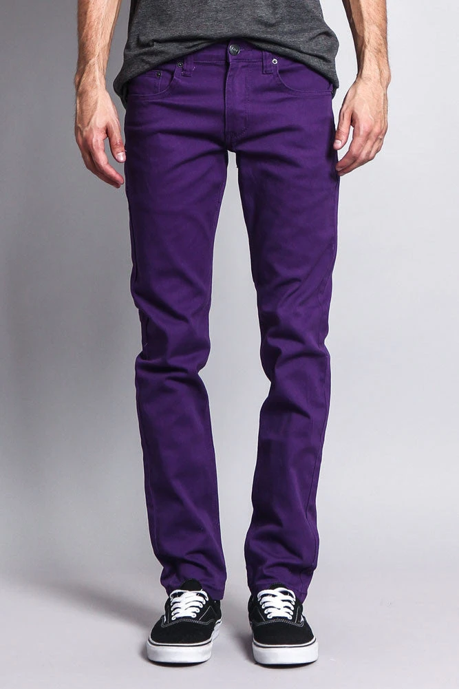 Men's Essential Skinny Fit Colored Jeans (Purple) 4 Men's Essential Skinny Fit Colored Jeans (Purple) - Image 4