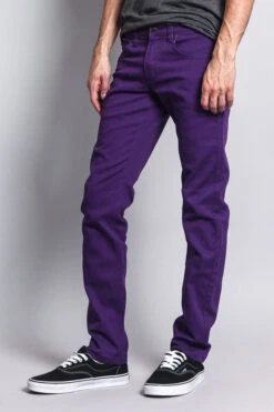 Men's Essential Skinny Fit Colored Jeans (Purple) 12 Men's Essential Skinny Fit Colored Jeans (Purple) -Victorious DL937 PUR 2