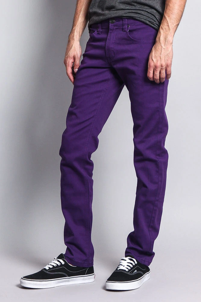 Men's Essential Skinny Fit Colored Jeans (Purple) 5 Men's Essential Skinny Fit Colored Jeans (Purple) - Image 5