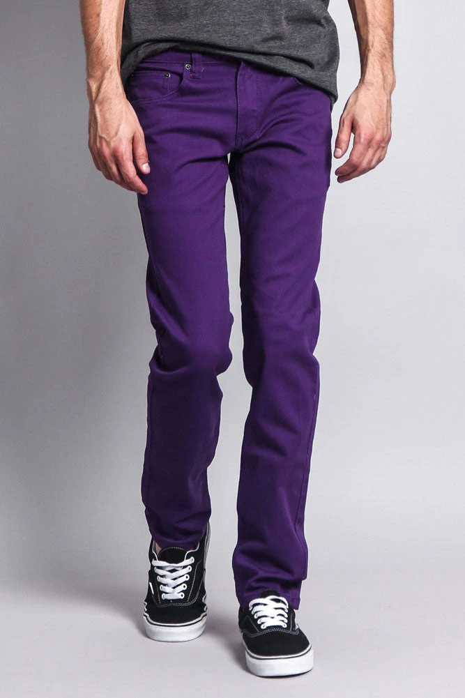 Men's Essential Skinny Fit Colored Jeans (Purple) 8 Men's Essential Skinny Fit Colored Jeans (Purple) - Image 8