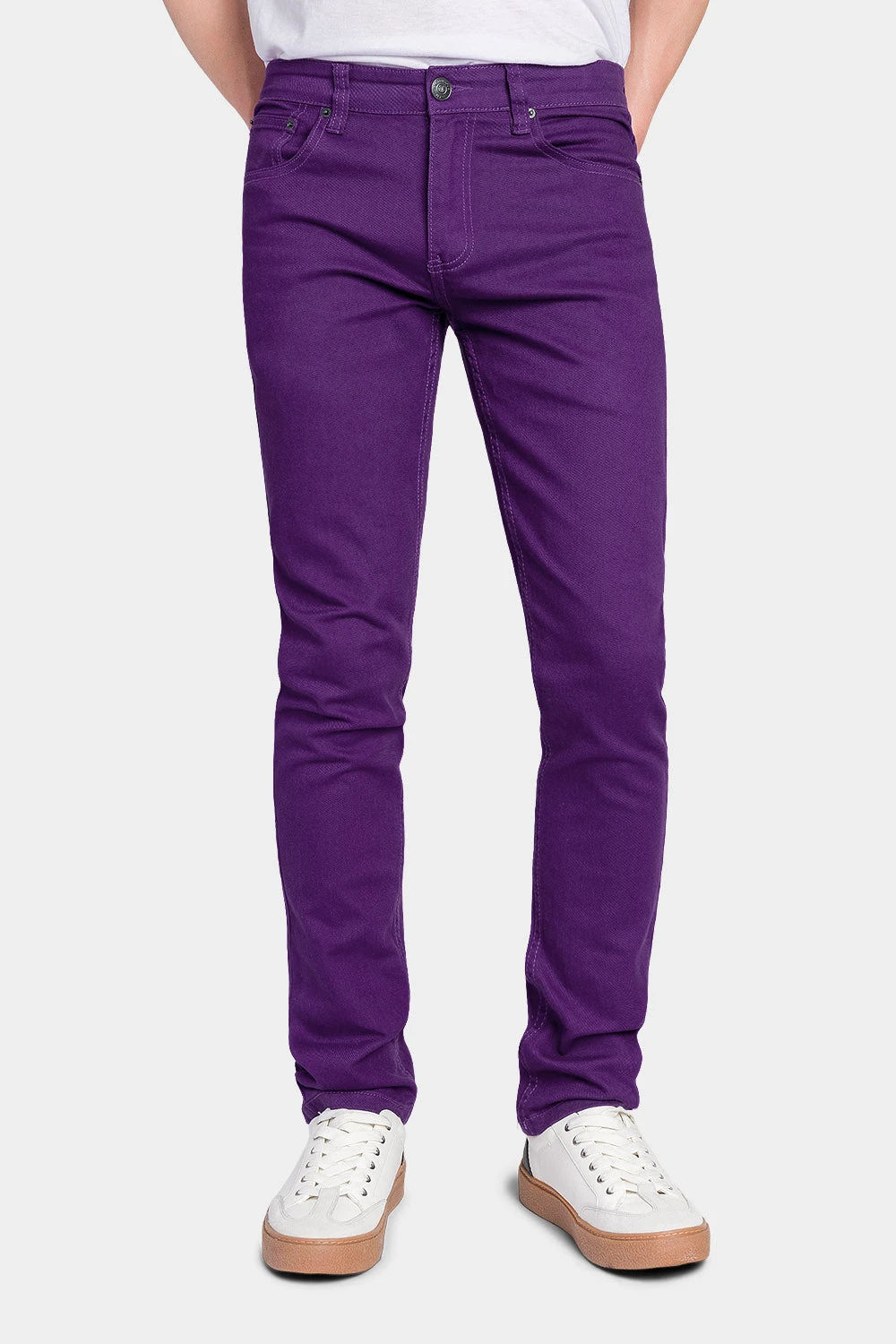 Men's Essential Skinny Fit Colored Jeans (Purple) 1 Men's Essential Skinny Fit Colored Jeans (Purple)