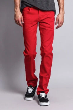 Men's Essential Skinny Fit Colored Jeans (Red) 15 Men's Essential Skinny Fit Colored Jeans (Red) -Victorious DL937 RED 5