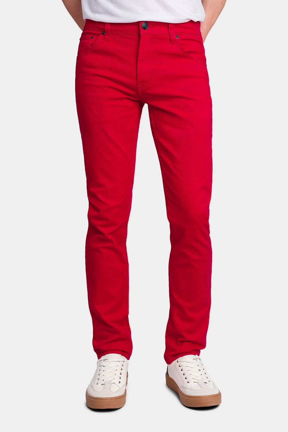Men's Essential Skinny Fit Colored Jeans (Red) 1 Men's Essential Skinny Fit Colored Jeans (Red)
