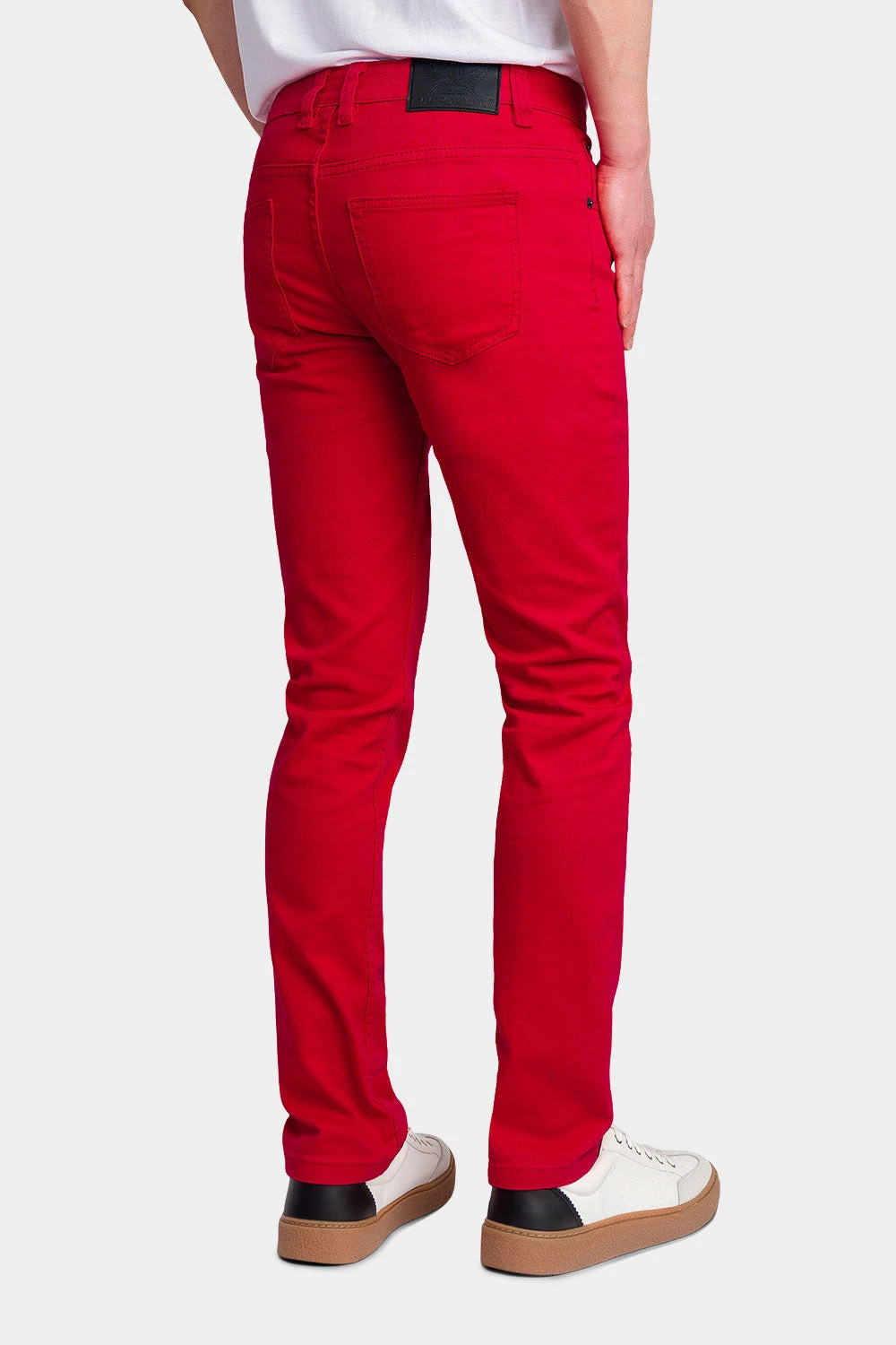 Men's Essential Skinny Fit Colored Jeans (Red) 3 Men's Essential Skinny Fit Colored Jeans (Red) - Image 3