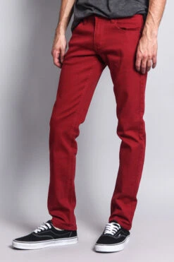 Men's Essential Skinny Fit Colored Jeans (Rust) -Victorious DL937 RST 2