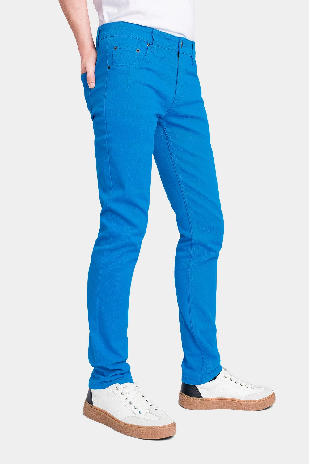 Men's Essential Skinny Fit Colored Jeans (Turquoise) 2 Men's Essential Skinny Fit Colored Jeans (Turquoise) - Image 2