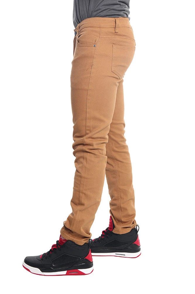 Men's Essential Skinny Fit Colored Jeans (Wheat) 5 Men's Essential Skinny Fit Colored Jeans (Wheat) - Image 5