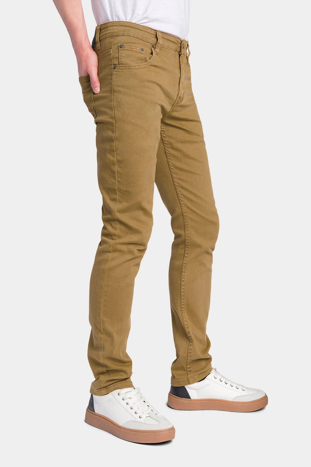 Men's Essential Skinny Fit Colored Jeans (Wheat) 2 Men's Essential Skinny Fit Colored Jeans (Wheat) - Image 2