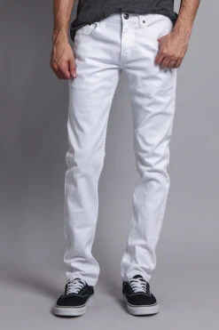 Men's Essential Skinny Fit Colored Jeans (White) 11 Men's Essential Skinny Fit Colored Jeans (White) -Victorious DL937 WHT 1