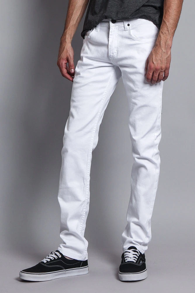 Men's Essential Skinny Fit Colored Jeans (White) 5 Men's Essential Skinny Fit Colored Jeans (White) - Image 5