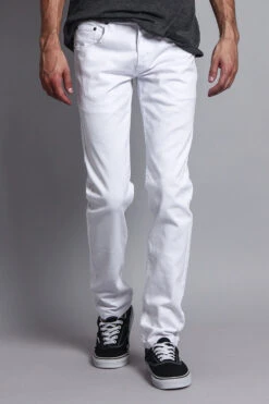 Men's Essential Skinny Fit Colored Jeans (White) 15 Men's Essential Skinny Fit Colored Jeans (White) -Victorious DL937 WHT 5