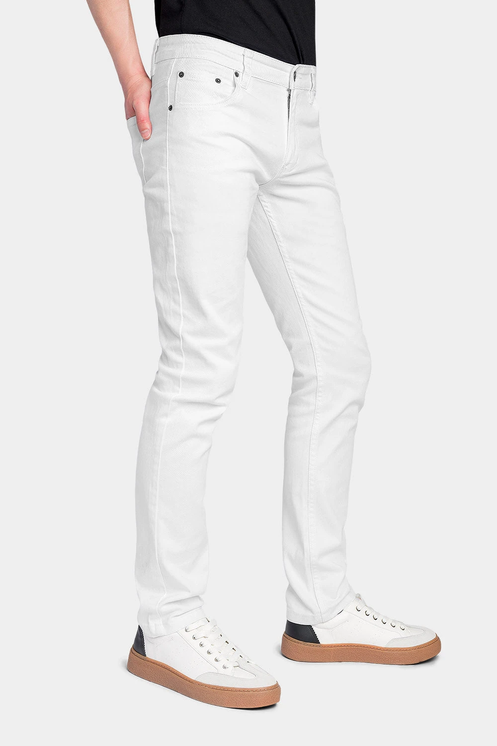 Men's Essential Skinny Fit Colored Jeans (White) 2 Men's Essential Skinny Fit Colored Jeans (White) - Image 2