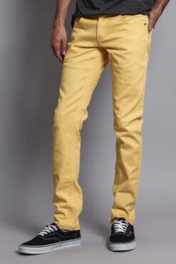Men's Essential Skinny Fit Colored Jeans (Yellow) -Victorious DL937 YLO 2