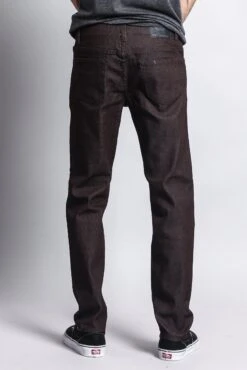 Men's Skinny Fit Raw Denim Jeans (Brown) 7 Men's Skinny Fit Raw Denim Jeans (Brown) -Victorious DL938 BRN 3