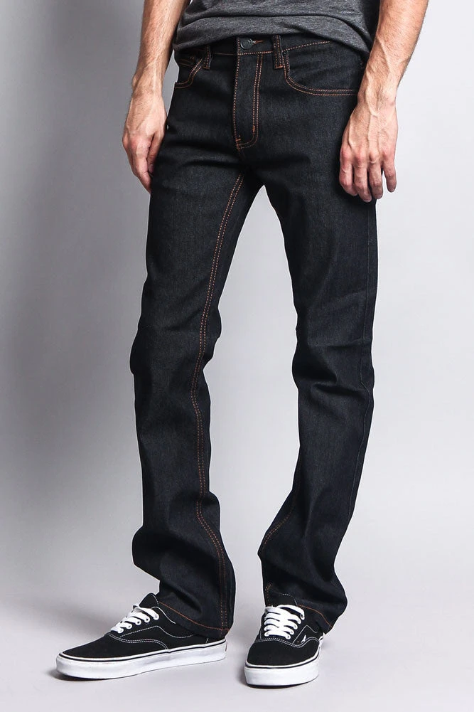 Men's Slim Fit Raw Denim Jeans (Black/Timber) 2 Men's Slim Fit Raw Denim Jeans (Black/Timber) - Image 2