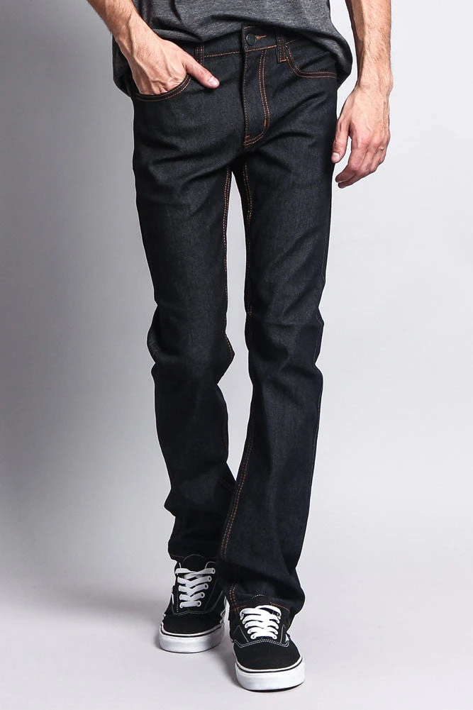 Men's Slim Fit Raw Denim Jeans (Black/Timber) 5 Men's Slim Fit Raw Denim Jeans (Black/Timber) - Image 5