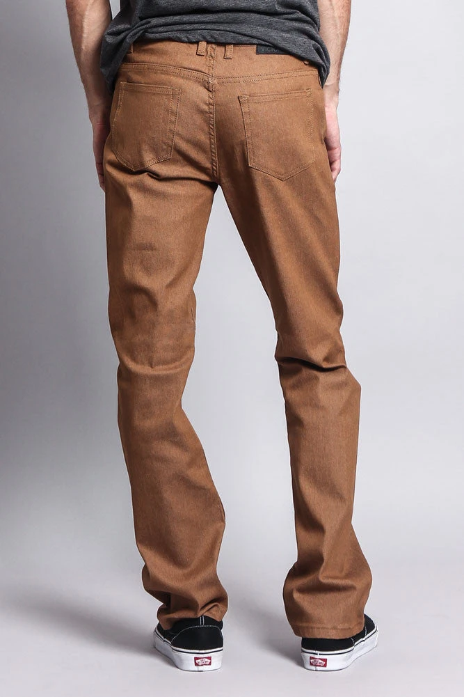 Men's Slim Fit Raw Denim Jeans (Wheat) 3 Men's Slim Fit Raw Denim Jeans (Wheat) - Image 3