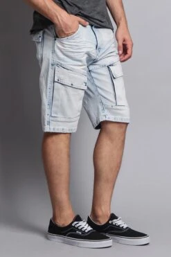 Special Wash Front Cargo Pocket Denim Shorts -Victorious DS2016 ICE 4