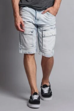 Special Wash Front Cargo Pocket Denim Shorts -Victorious DS2016 ICE 5