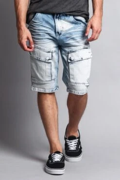 Special Wash Front Cargo Pocket Denim Shorts -Victorious DS2016 LTI 5