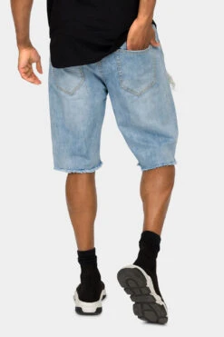 Ripped Bandana Repair Denim Shorts -Victorious DS2029 LTI 3